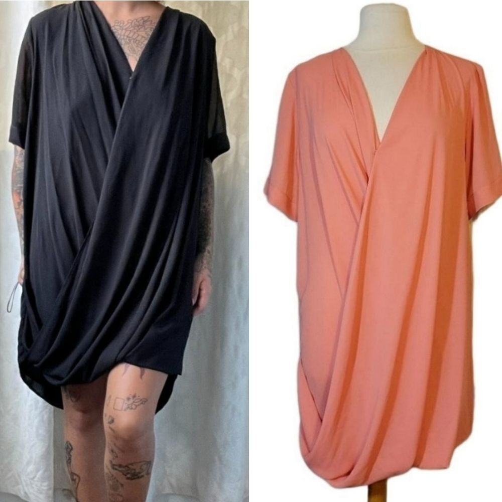 Topshop draped dress size 8 peach color